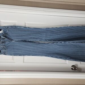 Raw hem stripped flares